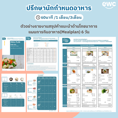 คุยกับนักกำหนดอาหารออนไลน์ แพคเกจ 3 เดือน